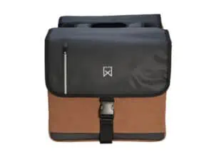 Dubbele canvas fietstas bruin/zwart 46 liter business