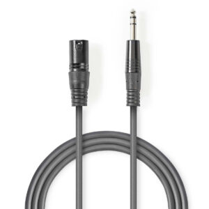 Audiokabel XLR-3 - jack 6.35 mm 1.5 meter