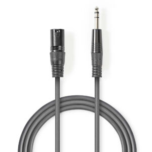 Audiokabel XLR-3 - jack 6.35 mm 3 meter