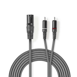 Audiokabel XLR-3 - tulp 3 meter