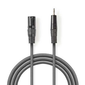 Audiokabel XLR-3 - jack 3.5 mm stereo 3 meter