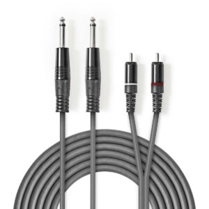 Audiokabel jack - tulp dubbel 1.5 meter